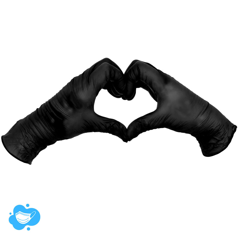 Nitril Handschuhe Schwarz Unigloves Pearl, 100 Stück puderfrei