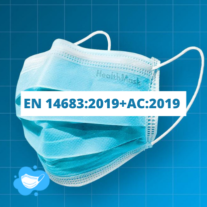 EN 14683:2019+AC:2019 für medizinische Gesichtsmasken