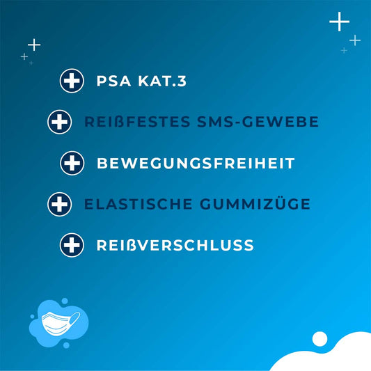 Schutzoverall in weiß Typ 5 und 6 von NITRAS - PSA Kat. 3