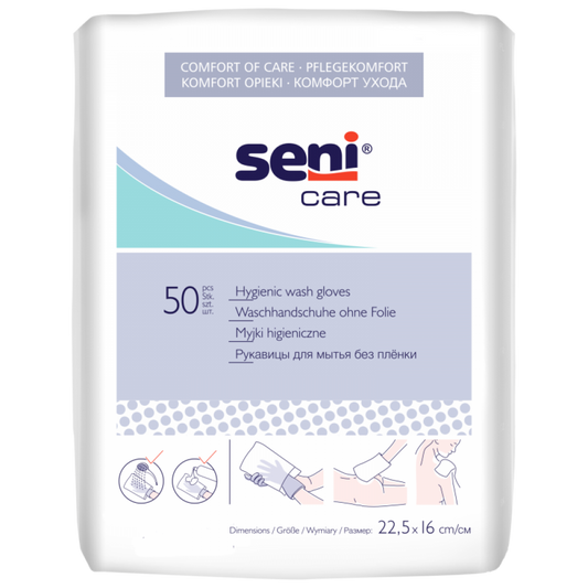 Waschhandschuhe Unfoliert 50 Stück von Seni Care