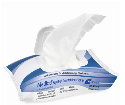 Medizid Rapid QF Desinfektionstücher Flowpack 80 Stück
