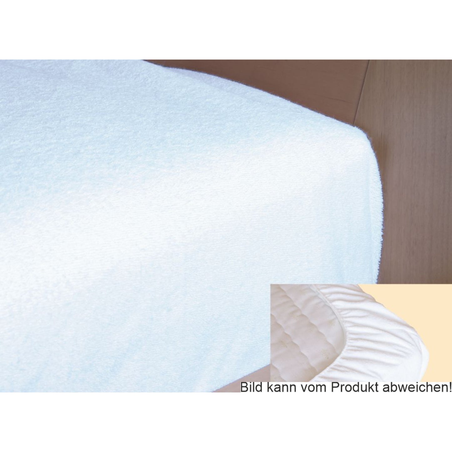 Spannbettzug wiederverwendbare Bettschutzeinlage aus Folie/Frottee weiß