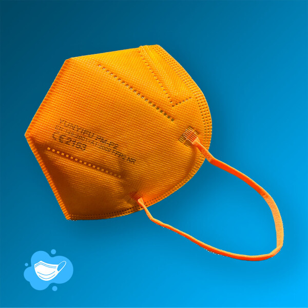 FFP2 Maske In Orange von HealthMask / ohne Ventil (CE2195)