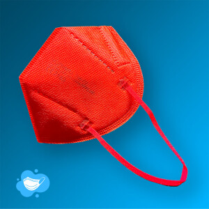 FFP2 Maske In Rot von HealthMask / ohne Ventil (CE2195)