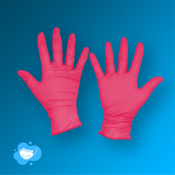 Nitril Handschuhe Rot Unigloves Pearl, 100 Stück puderfrei