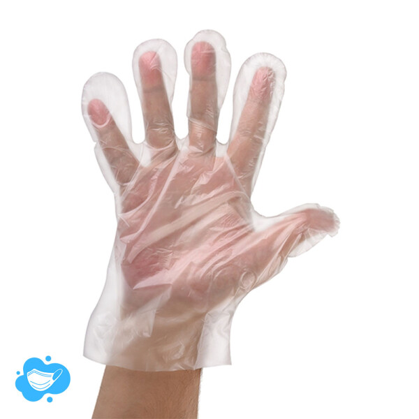 PE Einweghandschuhe transparent von NITRAS - 100 Stück je Box Damen